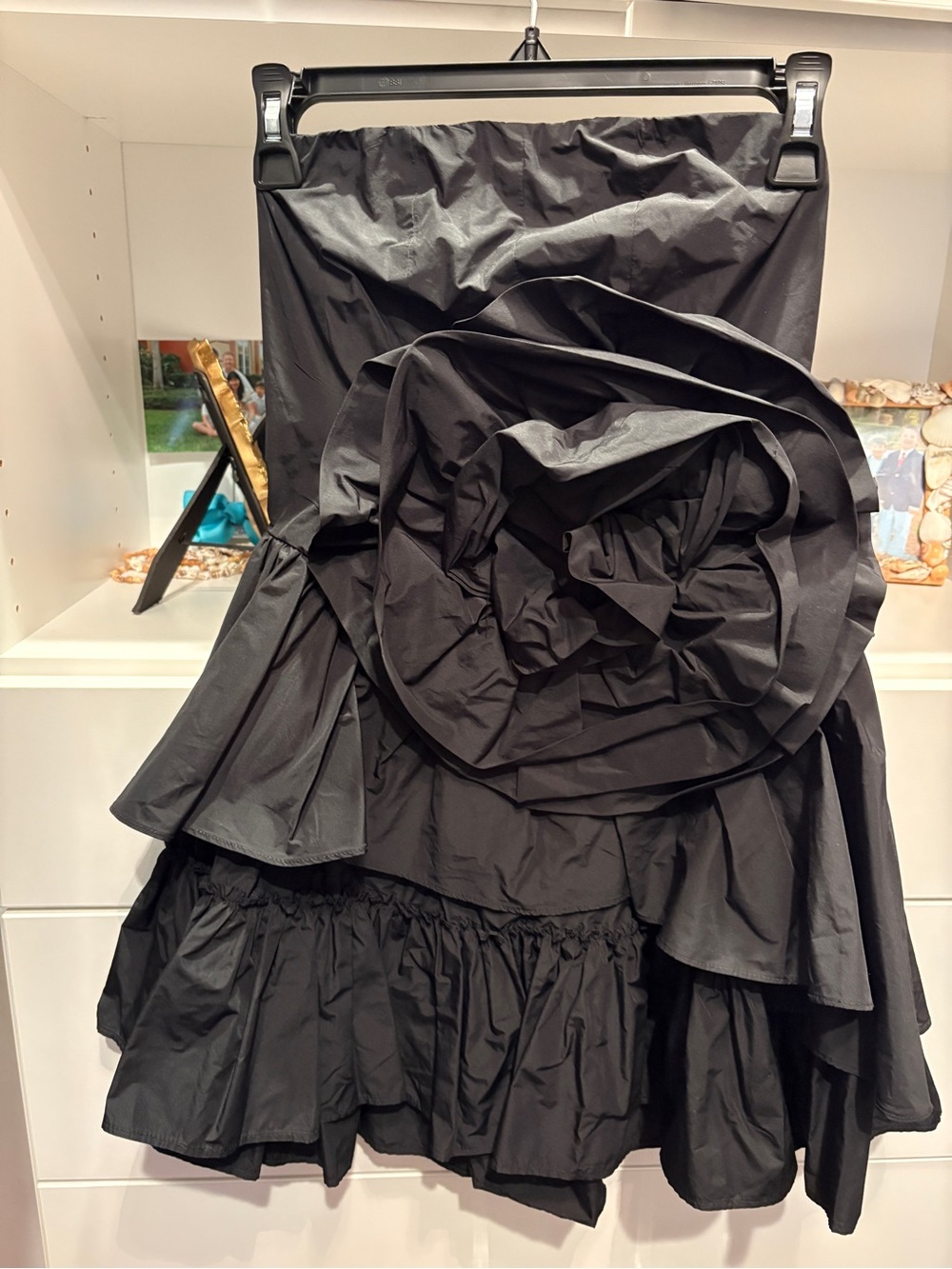 Kimchi Blue Black Ruffled Strapless Skirt Dress